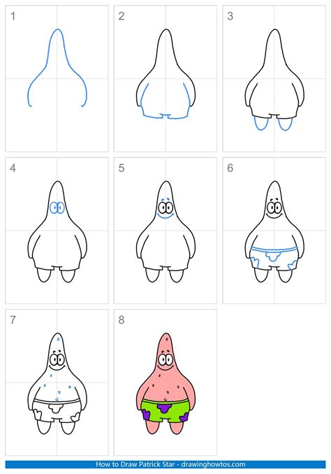 派大星畫法|海綿寶寶 如何畫派大星 How to draw Patrick Star ...